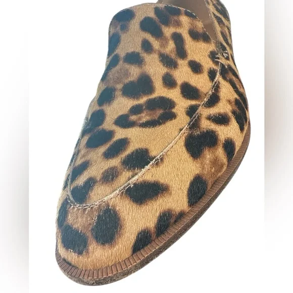 MADEWELL The Frances Loafer in Leopard Calf Hair pointy toe flat slight heel - Picture 7 of 8